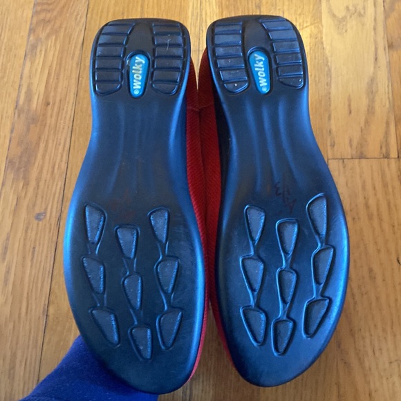 Wolky ballet reptile shimmer suede comfort red shoes 39/8 - Picture 5 of 8